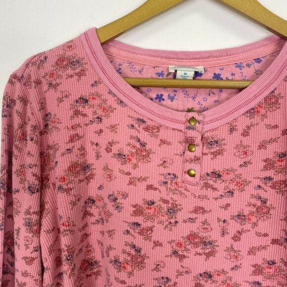 Sundance Pink Floral Waffle Knit Thermal Long Sleeve - Picture 8 of 11